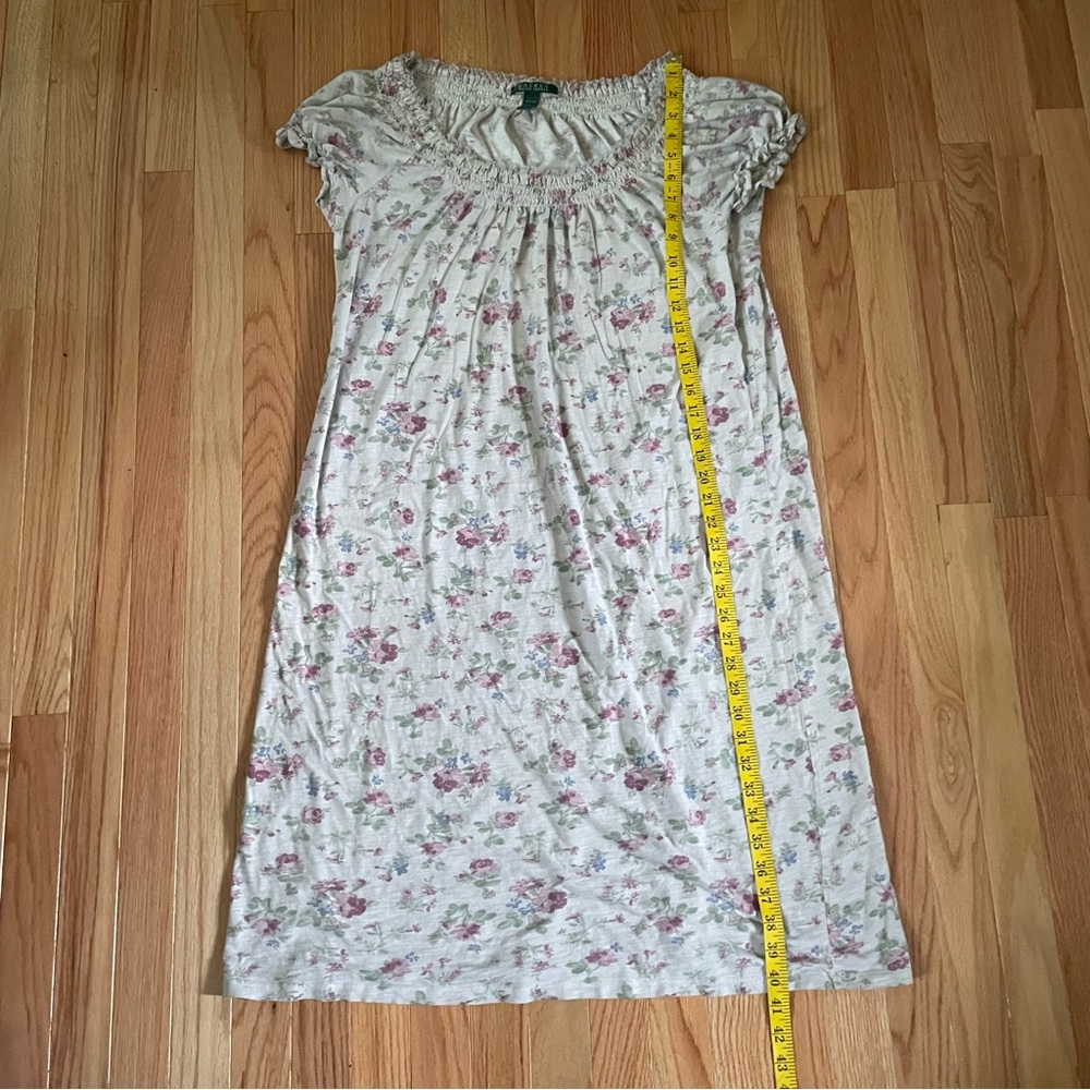 Lauren Ralph Lauren Nightgown Womens Large White Pink Floral Print Cottagecore - Picture 3 of 11